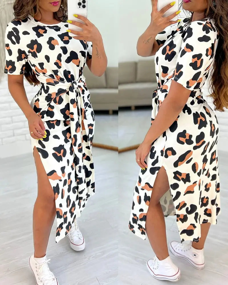 Anlasskleid Leopardendruck