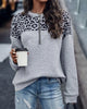 Sweatshirt mit Leopardenmuster und Reißverschluss