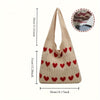 Nina | Handgefertigte Shopper-Tasche mit gestricktem Herzmuster