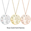 Personalized Stainless Steel Golden Tree of Life Custom Name Necklace