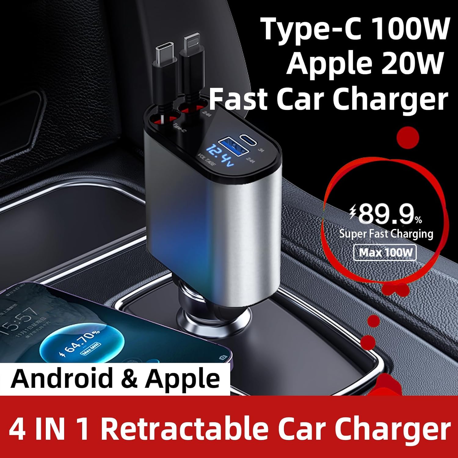 ChargeMaster™ - Der vielseitige 4-in-1 Auto-Ladegerät für all Ihre Geräte.