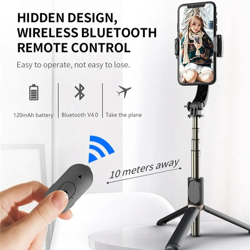 SteadySnap™ - Bluetooth-Selfie-Stick und Stativ mit Smartphone-Gimbal-Stabilisator.