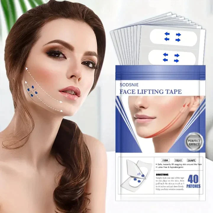 FaceGlam™ - Verleihen Sie Ihrem Aussehen mit unsichtbarem Facelift-Tape einen sofortigen Glamour.