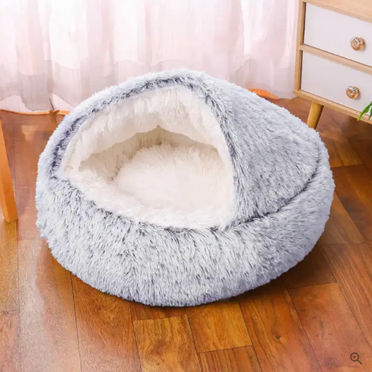 CozyPaws™ - Plüsch-Winterhöhle für Haustiere: Warmer, weicher und komfortabler Rückzugsort