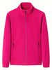 Loes | Flauschige Outdoor-Jacke mit Stehkragen in Uni-Farbe