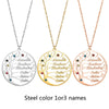 Personalized Stainless Steel Golden Tree of Life Custom Name Necklace